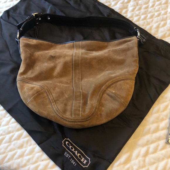 ‼️COACH‼️🌟suede hobo shoulder bag - Picture 1 of 8